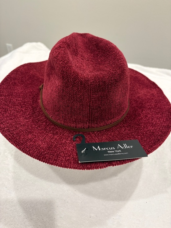 Marcus Adler Accessories - Marcus Adler Women's Burgundy Wide-Brim Fedora Hat